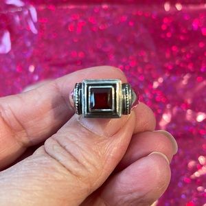 Sterling Silver and Garnet Ring Vintage